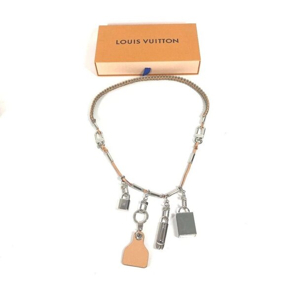 LOUIS VUITTON MP2140 Monogram Titanium Logo big Padlock Key Whistle Necklace - Picture 13 of 13